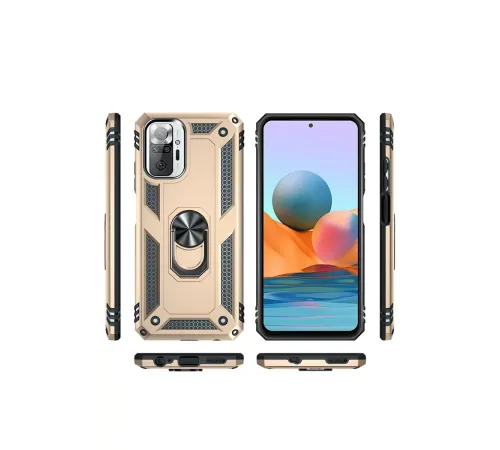 Xiaomi Redmi Note 10 Pro Kılıf Sofya Yüzüklü Silikon Kapak - Gold