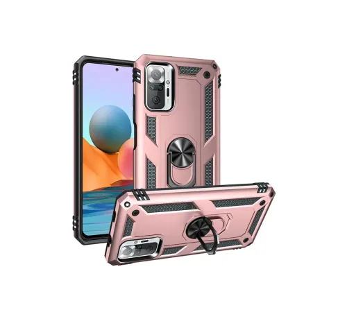 Xiaomi Redmi Note 10 Pro Kılıf Sofya Yüzüklü Silikon Kapak - Rose