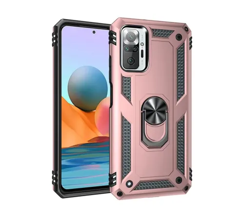 Xiaomi Redmi Note 10 Pro Kılıf Sofya Yüzüklü Silikon Kapak - Rose