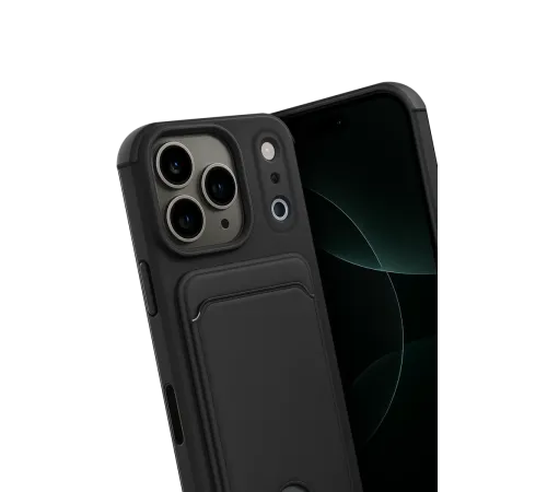 Apple iPhone 17 Pro Kelvin Kartvizitli Silikon - Siyah