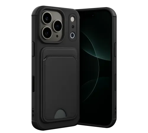 Apple iPhone 17 Pro Kelvin Kartvizitli Silikon - Siyah