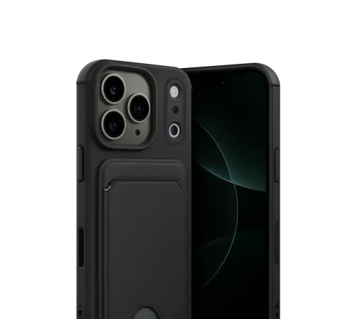 Apple iPhone 17 Pro Max Kelvin Kartvizitli Silikon - Siyah