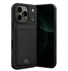 Apple iPhone 17 Pro Max Kelvin Kartvizitli Silikon - Siyah