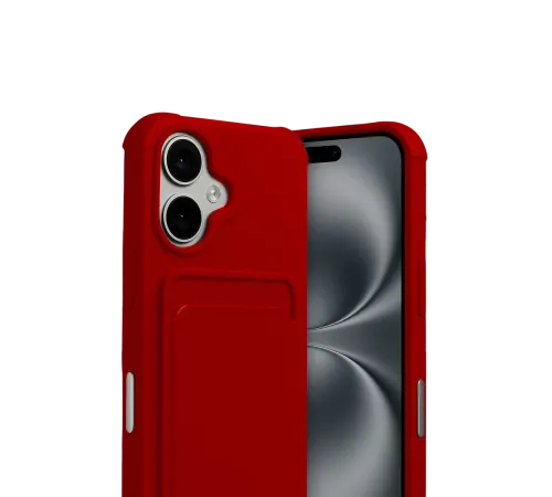 Apple iPhone 17 Kelvin Kartvizitli Silikon - Kırmızı
