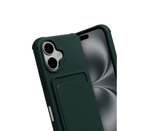 Apple iPhone 17 Kelvin Kartvizitli Silikon - Koyu Yeşil
