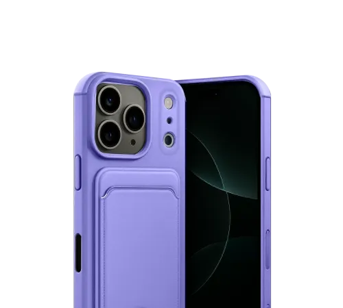 Apple iPhone 17 Pro Kelvin Kartvizitli Silikon - Lila