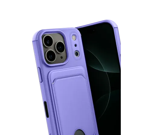 Apple iPhone 17 Pro Kelvin Kartvizitli Silikon - Lila