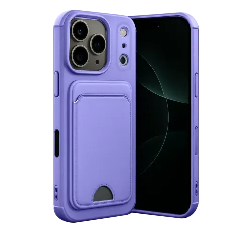 Apple iPhone 17 Pro Kelvin Kartvizitli Silikon - Lila