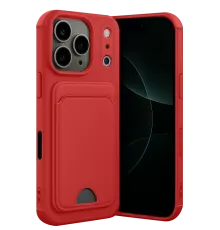 Apple iPhone 17 Pro Kelvin Kartvizitli Silikon - Kırmızı