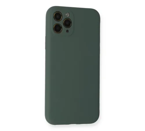 Apple iPhone 11 Pro Kılıf Nano içi Kadife Silikon - Koyu Yeşil