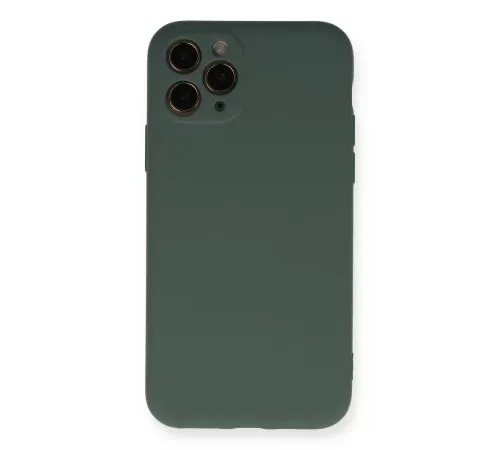 Apple iPhone 11 Pro Kılıf Nano içi Kadife Silikon - Koyu Yeşil
