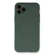 Apple iPhone 11 Pro Kılıf Nano içi Kadife Silikon - Koyu Yeşil