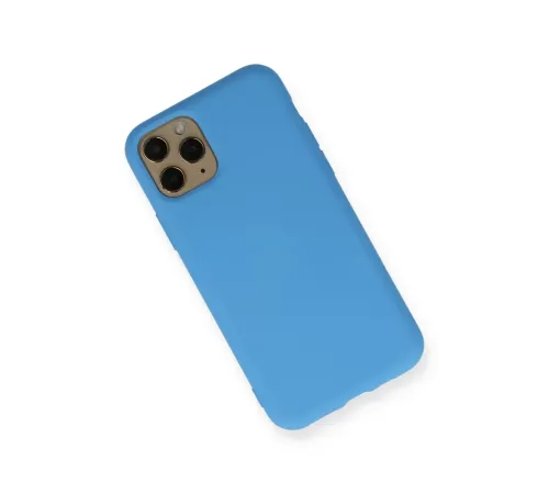 Apple iPhone 11 Pro Kılıf Nano içi Kadife Silikon - Mavi