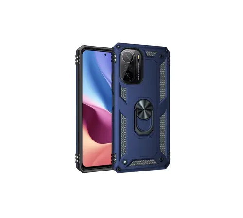 Xiaomi Poco F3 Kılıf Sofya Yüzüklü Silikon Kapak - Lacivert