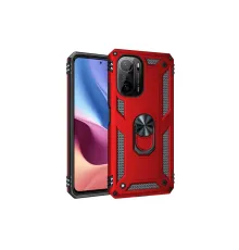 Xiaomi Poco F3 Kılıf Sofya Yüzüklü Silikon Kapak - Kırmızı
