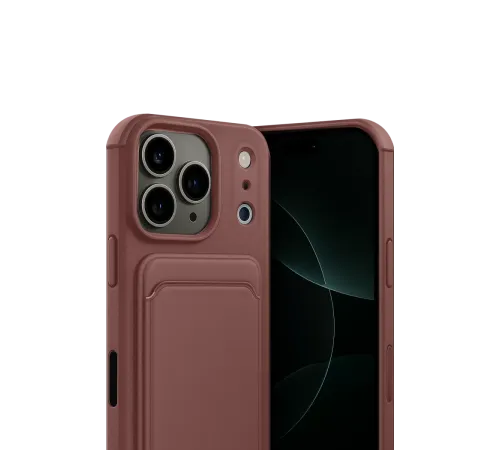 Apple iPhone 17 Pro Kelvin Kartvizitli Silikon - Bordo