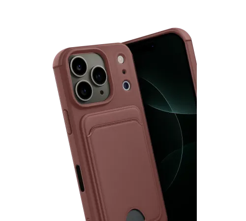 Apple iPhone 17 Pro Kelvin Kartvizitli Silikon - Bordo