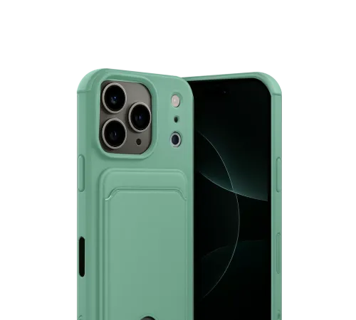 Apple iPhone 17 Pro Kelvin Kartvizitli Silikon - Açık Yeşil