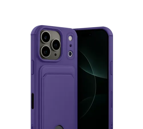 Apple iPhone 17 Pro Kelvin Kartvizitli Silikon - Derin Mor
