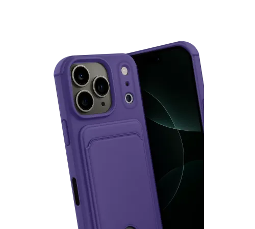 Apple iPhone 17 Pro Kelvin Kartvizitli Silikon - Derin Mor