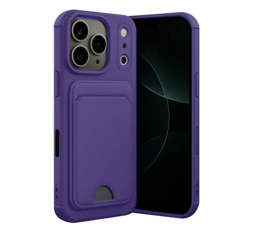 Apple iPhone 17 Pro Kelvin Kartvizitli Silikon - Derin Mor
