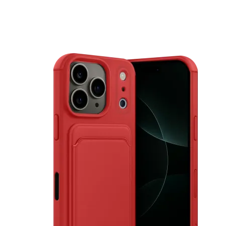 Apple iPhone 17 Pro Max Kelvin Kartvizitli Silikon - Kırmızı