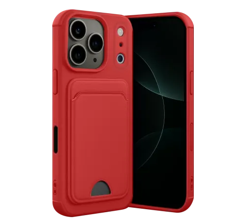Apple iPhone 17 Pro Max Kelvin Kartvizitli Silikon - Kırmızı