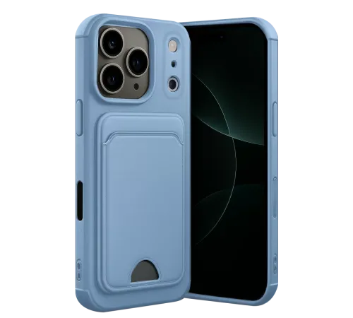 Apple iPhone 17 Pro Max Kelvin Kartvizitli Silikon - Mavi