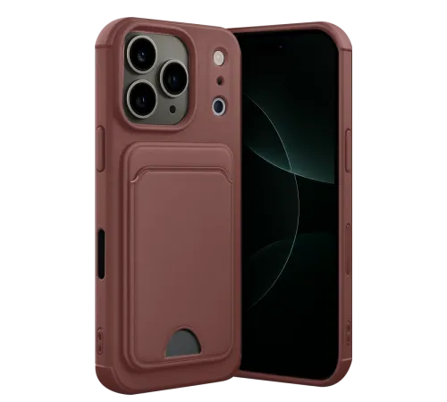 Apple iPhone 17 Pro Max Kelvin Kartvizitli Silikon - Bordo