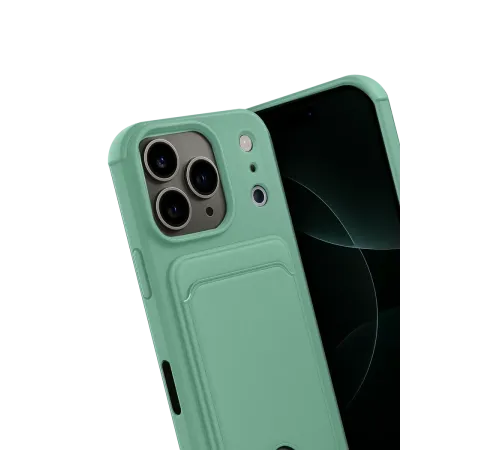 Apple iPhone 17 Pro Max Kelvin Kartvizitli Silikon - Açık Yeşil