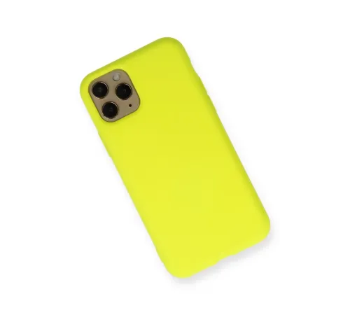 Apple iPhone 11 Pro Kılıf Nano içi Kadife Silikon - Sarı