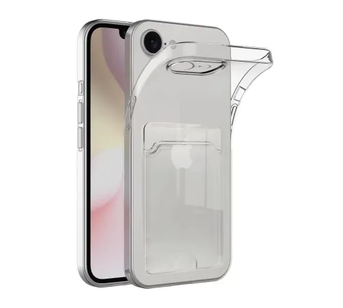 Apple iPhone 16E Kılıf Kart Şeffaf Silikon - Şeffaf