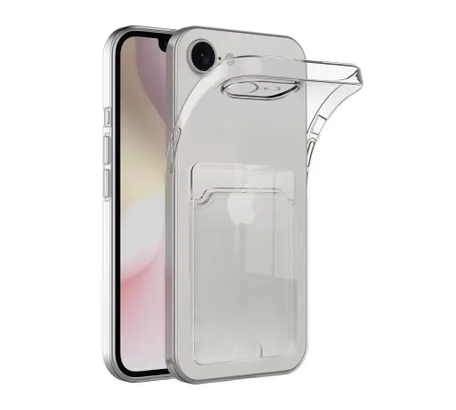 Apple iPhone 16E Kılıf Kart Şeffaf Silikon - Şeffaf