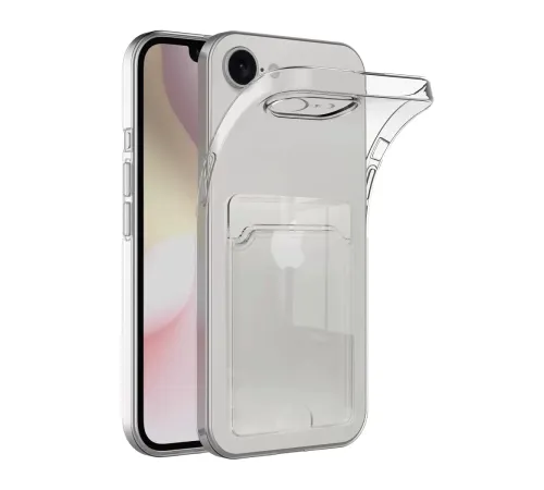 Apple iPhone 16E Kılıf Kart Şeffaf Silikon - Şeffaf
