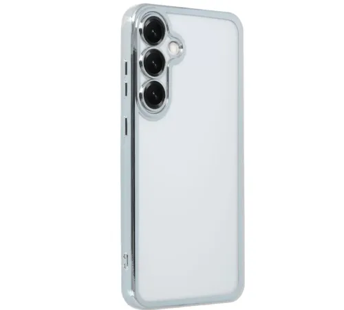 Samsung Galaxy S25 Kılıf Lensli Silikon - Gümüş