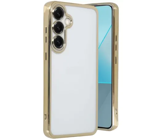 Samsung Galaxy S25 Plus Kılıf Lensli Silikon - Gold