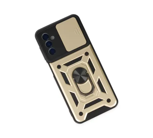 Samsung Galaxy A04S Kılıf Pars Lens Yüzüklü Silikon - Gold