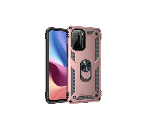 Xiaomi Poco F3 Kılıf Sofya Yüzüklü Silikon Kapak - Rose