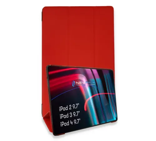 Apple iPad 4 9.7 Kılıf Tablet Smart Kılıf - Kırmızı