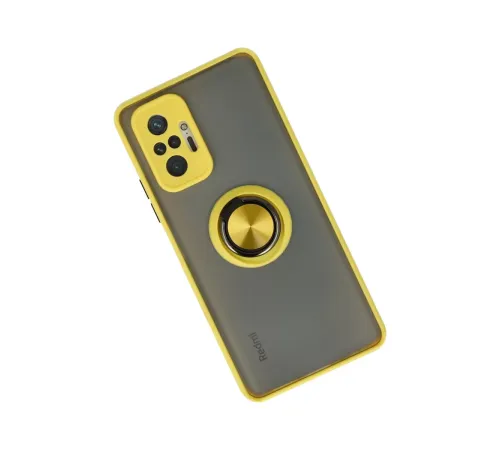 Xiaomi Redmi Note 10 Pro Kılıf Montreal Yüzüklü Silikon Kapak - Sarı