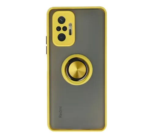 Xiaomi Redmi Note 10 Pro Kılıf Montreal Yüzüklü Silikon Kapak - Sarı