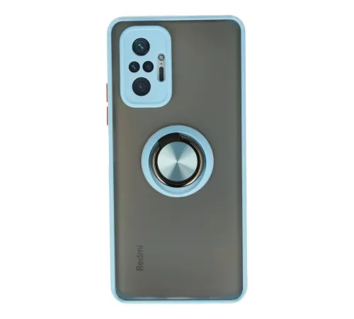Xiaomi Redmi Note 10 Pro Kılıf Montreal Yüzüklü Silikon Kapak - Buz Mavi