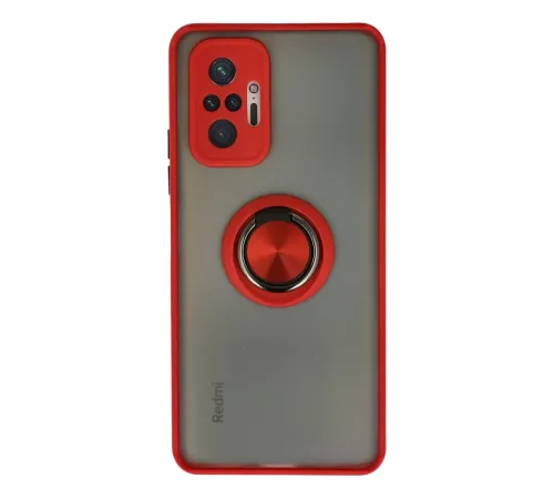 Xiaomi Redmi Note 10 Pro Kılıf Montreal Yüzüklü Silikon Kapak - Kırmızı
