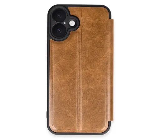 Apple iPhone 16 Kılıf Flip Cover - Taba