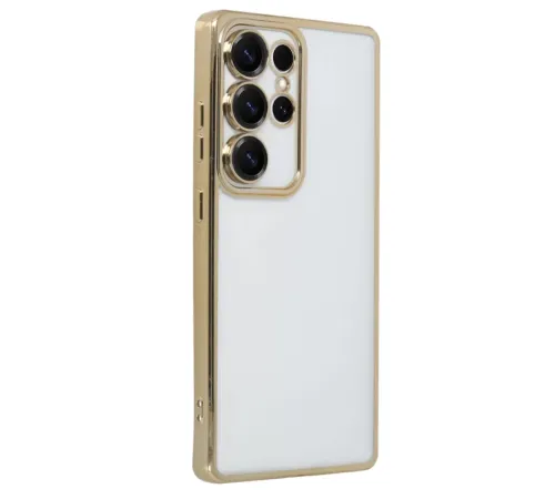 Samsung Galaxy S25 Ultra Kılıf Lensli Silikon - Gold