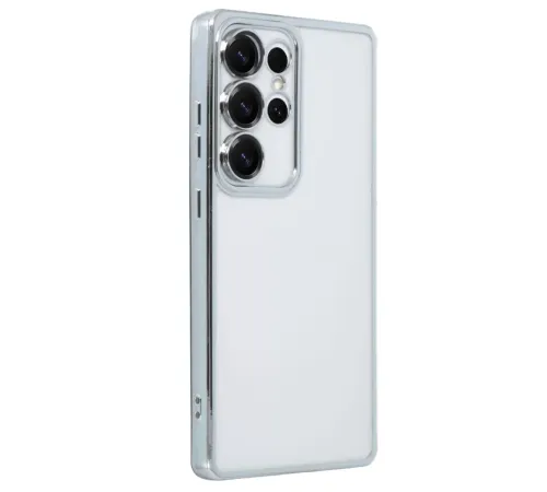 Samsung Galaxy S25 Ultra Kılıf Lensli Silikon - Gümüş