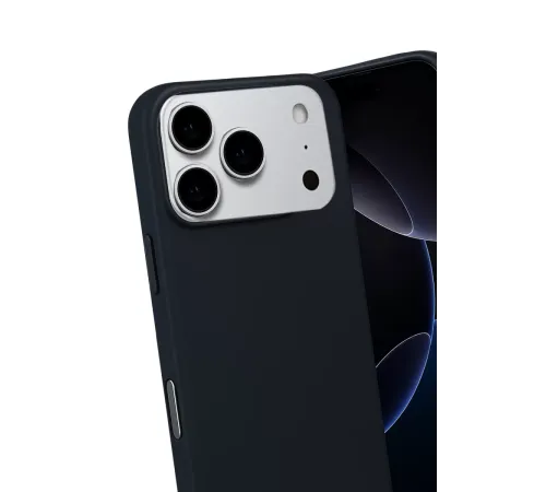 Apple iPhone 17 Pro Max Nano içi Kadife Silikon - Siyah