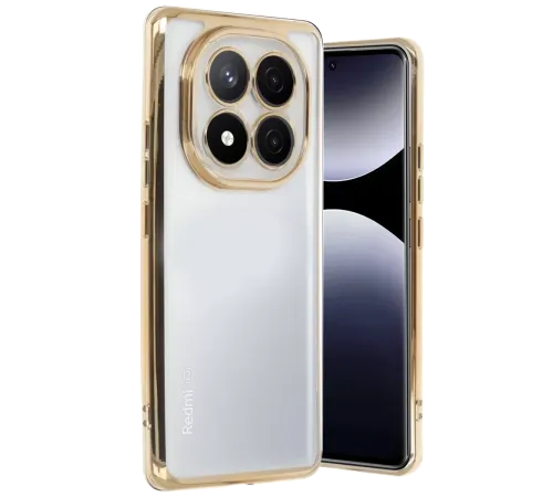 Xiaomi Redmi Note 14 Pro 5G Kılıf Lensli Silikon - Gold