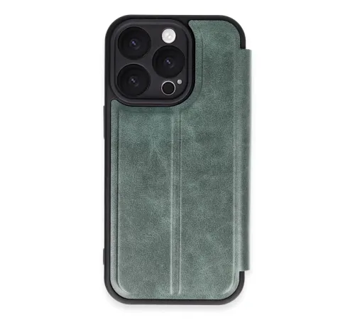 Apple iPhone 16 Pro Kılıf Flip Cover - Koyu Yeşil