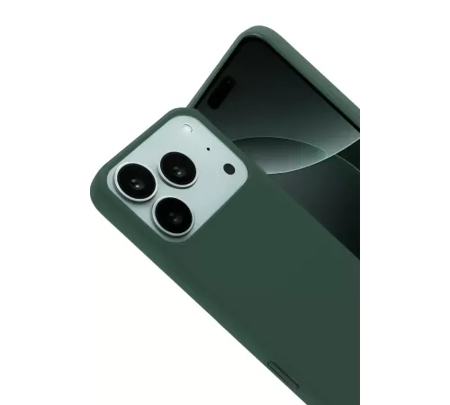 Apple iPhone 17 Pro Nano içi Kadife Silikon - Koyu Yeşil